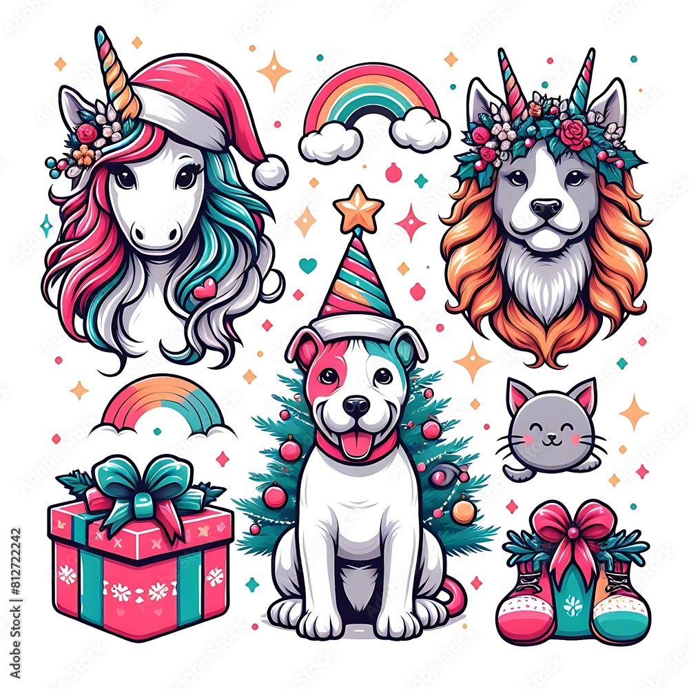 unicorn cat and dog animals art realistic attractive lively has illustrative meaning illustrator illustrator. unicorn cat and dog animals art realistic attractive lively has illustrative meaning illustrator illustrator.