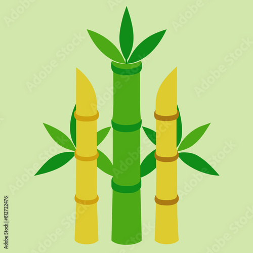 Bamboo shoots vector silhouette illustration