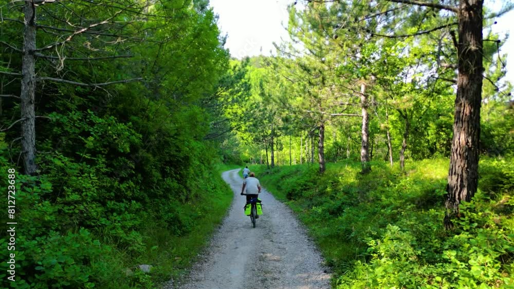 The Parenzana is a beautiful old railway route in Istria, Croatia, which has been transformed into a scenic bicycle path. Captured by drone, the Parenzana reveals its charming countryside charm The Parenzana is a beautiful old railway route in Istria, Croatia, which has been transformed into a scenic bicycle path. Captured by drone, the Parenzana reveals its charming countryside charm