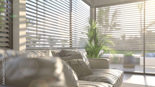 Motorized blinds are the perfect addition to any home, they are easy to install and use. They can be controlled from anywhere in the world using a smartphone or tablet. photo