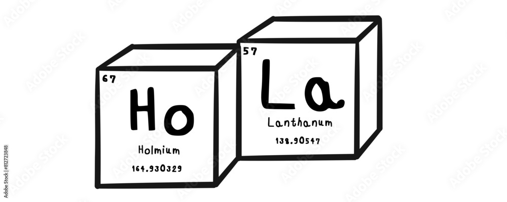 hola wording in periodics table style illustration with transparecy background hola wording in periodics table style illustration with transparecy background