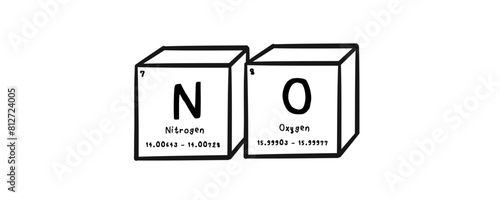 no wording in periodics table style illustration with transparecy background