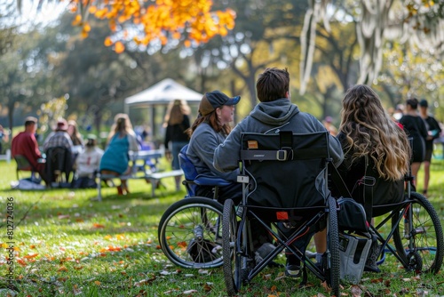Campus Disability Resource Center, Students Attending Academic Workshop, Campus Frisbee Golf Course, Educational Career Fair