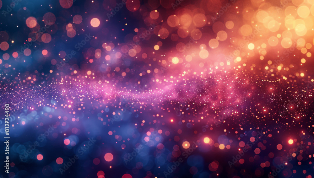 Light Bokeh Background Vector with Colorful Glowing Particles
