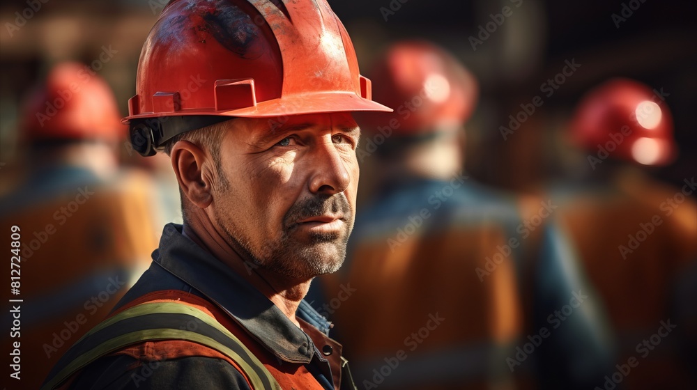 portrait of craftsman working at construction site portrait of craftsman working at construction site