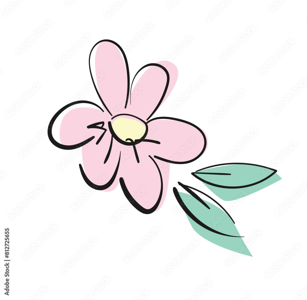 Hand Drawn flowers Decorative elements for design Vector illustration Kids Print Hand Drawn flowers Decorative elements for design Vector illustration Kids Print