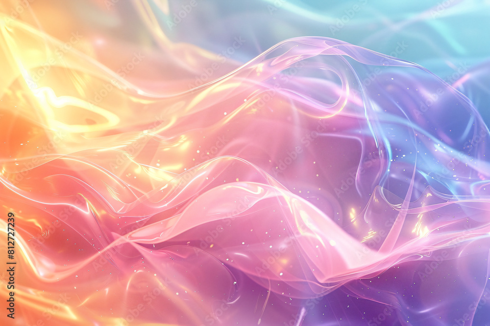 Vibrant gradient curtain background with flowing lines in rainbow colors. Design for web banners, wallpapers, and digital art