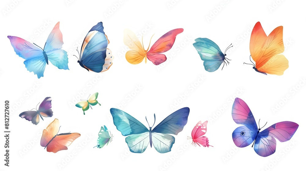 Colorful Butterflies in Diverse Poses Showcasing the Beauty and Fragility of Nature s Vibrant Creatures Colorful Butterflies in Diverse Poses Showcasing the Beauty and Fragility of Nature s Vibrant Creatures