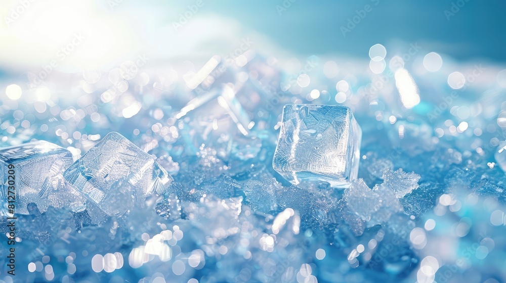 Obraz premium ice broken into cubes or other shapes