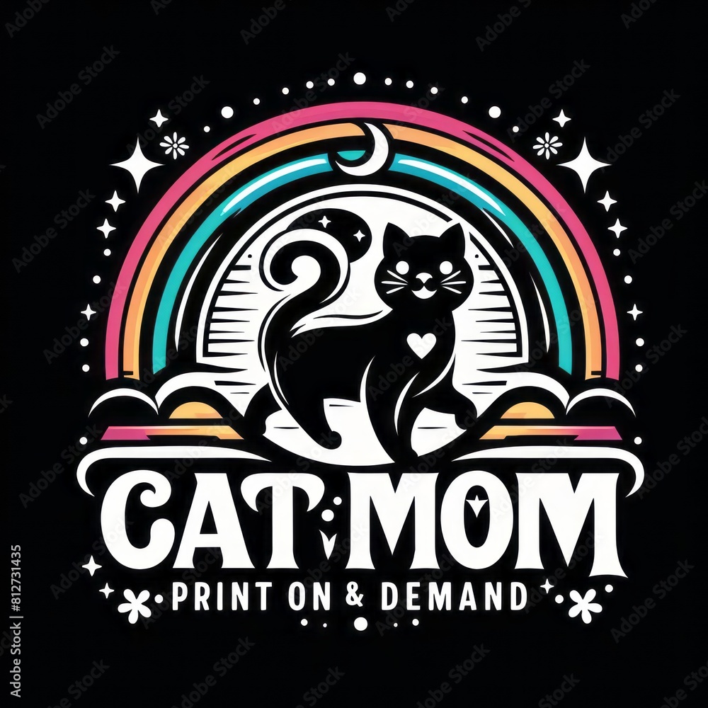 A logo with a cat and rainbow image photo has illustrative meaning has illustrative meaning illustrator. A logo with a cat and rainbow image photo has illustrative meaning has illustrative meaning illustrator.