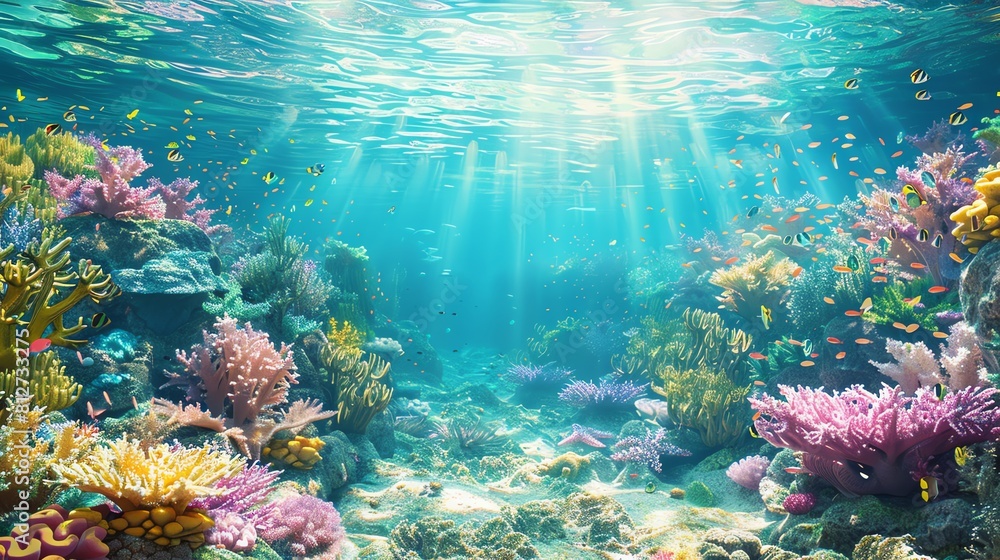 Bring the underwater world to life through the lens of Impressionism Portray coral reefs in soft Bring the underwater world to life through the lens of Impressionism Portray coral reefs in soft