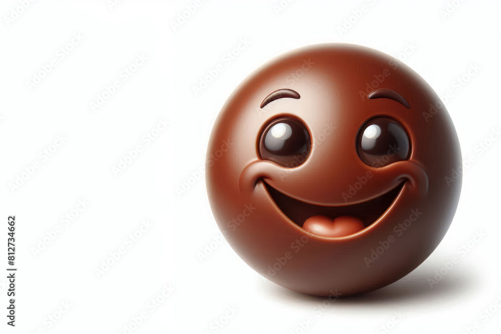 Happy chocolate ball. Space for text. Happy chocolate ball. Space for text.