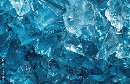 A stunning background of aquamarine ice crystals, perfect for creating visually captivating images with cool and icy tones. Created with Ai photo