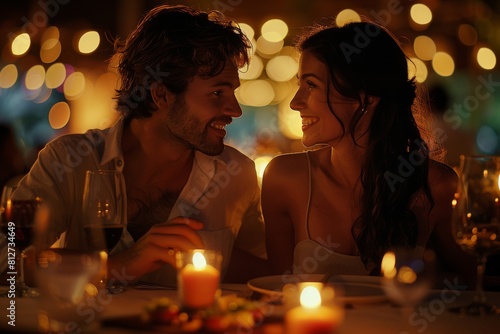 Customer Experience  Couple Enjoying a Romantic Dinner by Candlelight