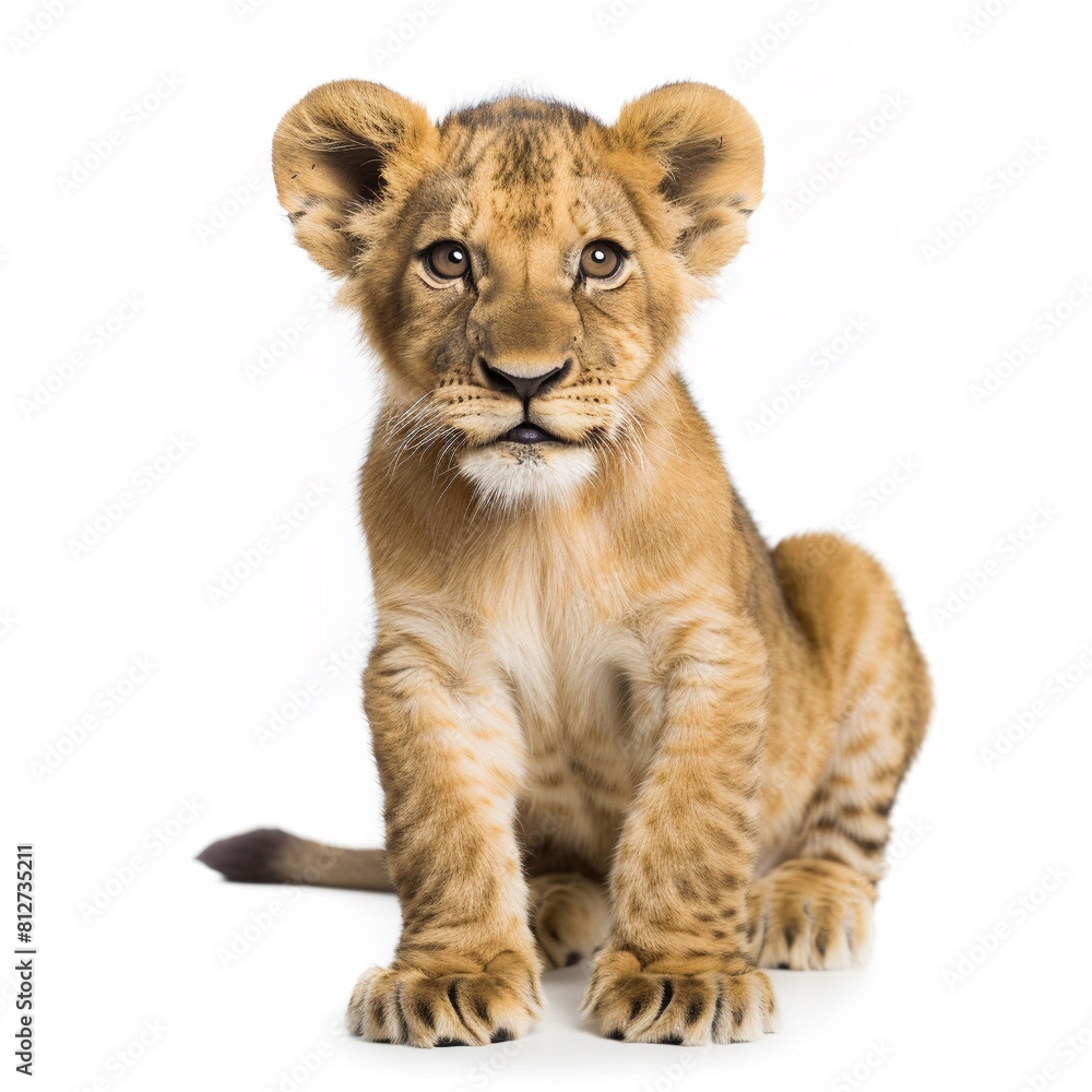 lion cub isolated on white background lion cub isolated on white background