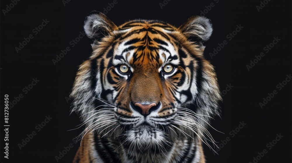 Fototapeta premium close up Tiger with a black background