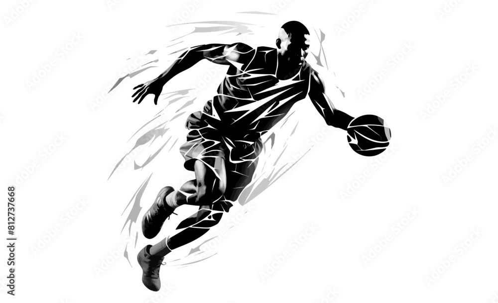 Basketball player. Nba. Sport illustration for logo. Vector illustration.