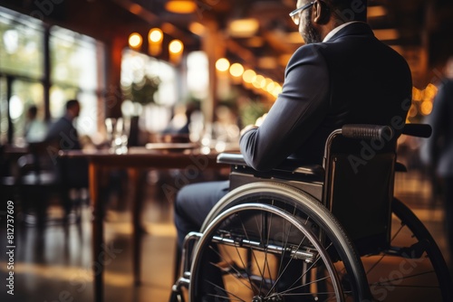 A disabled businessman in a wheelchair  Disability benefits