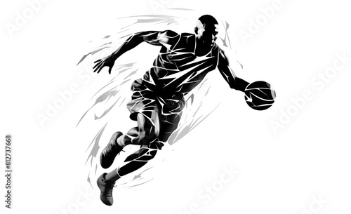 Basketball player. Nba. Sport illustration for logo. Vector illustration.