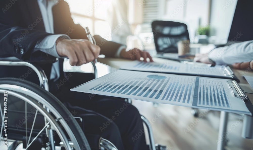 A disabled businessman in a wheelchair, Disability benefits A disabled businessman in a wheelchair, Disability benefits