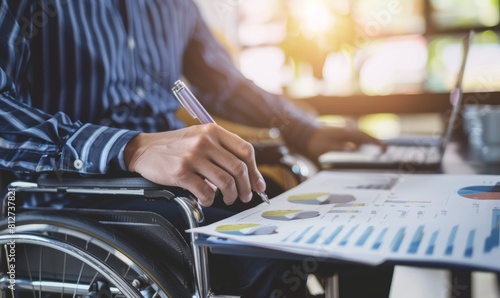 A disabled businessman in a wheelchair, Disability benefits