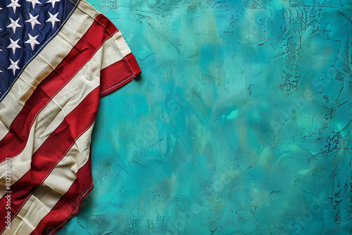A turquoise setting enriches the American flag's presentation Memorial Day.