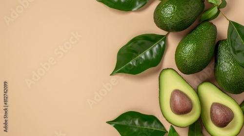 Wholesome Avocado Oil: Capturing the Essence of Avocado Fruit and Leaves- Presented in a Striking 