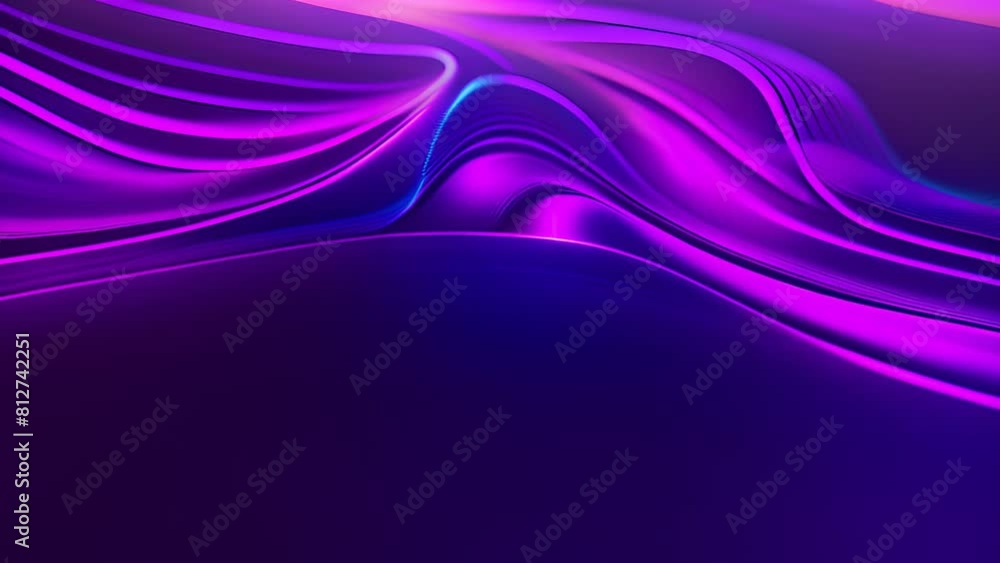 Purple and Blue Wavy Lines on Black Background Generative AI Purple and Blue Wavy Lines on Black Background Generative AI