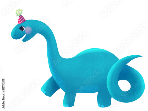 Diplodocus dinosaur birthday hat png (ID: 812742411)