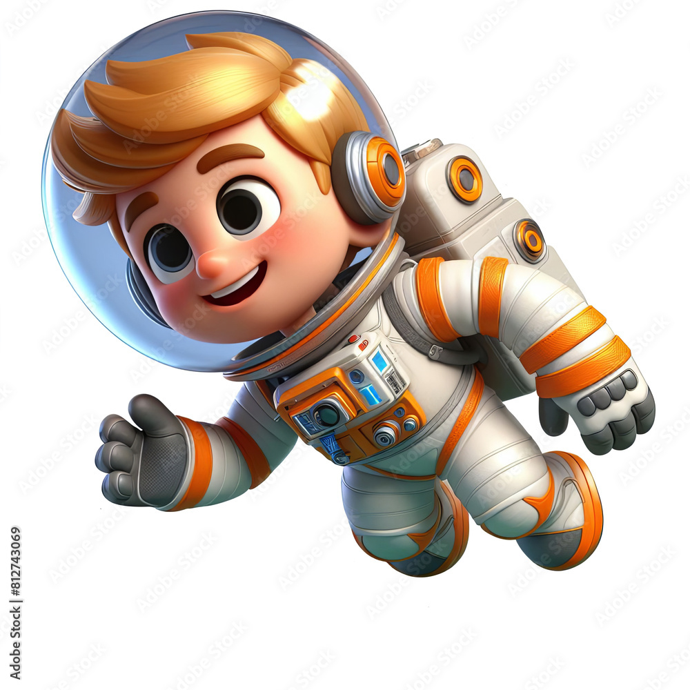 cute cartoon 3d astronaut Generative AI cute cartoon 3d astronaut Generative AI