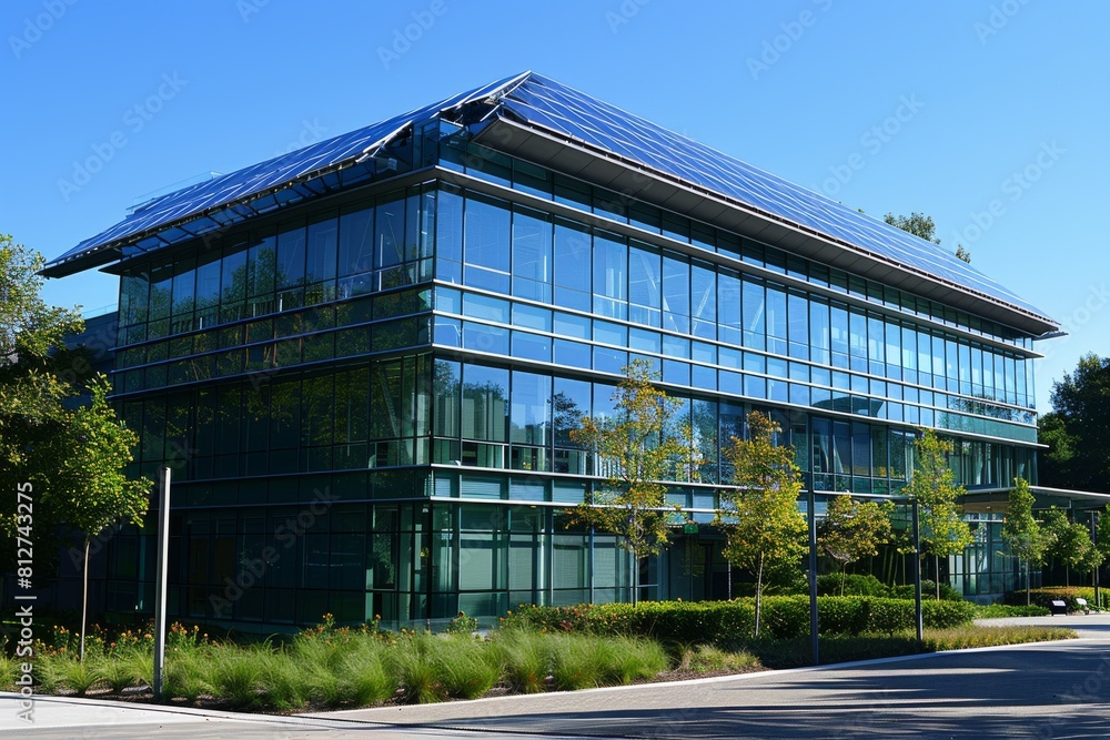 custom made wallpaper toronto digitalEnvironmental Sustainability, Eco-friendly Office Building with Green Roof and Energy-efficient Lighting