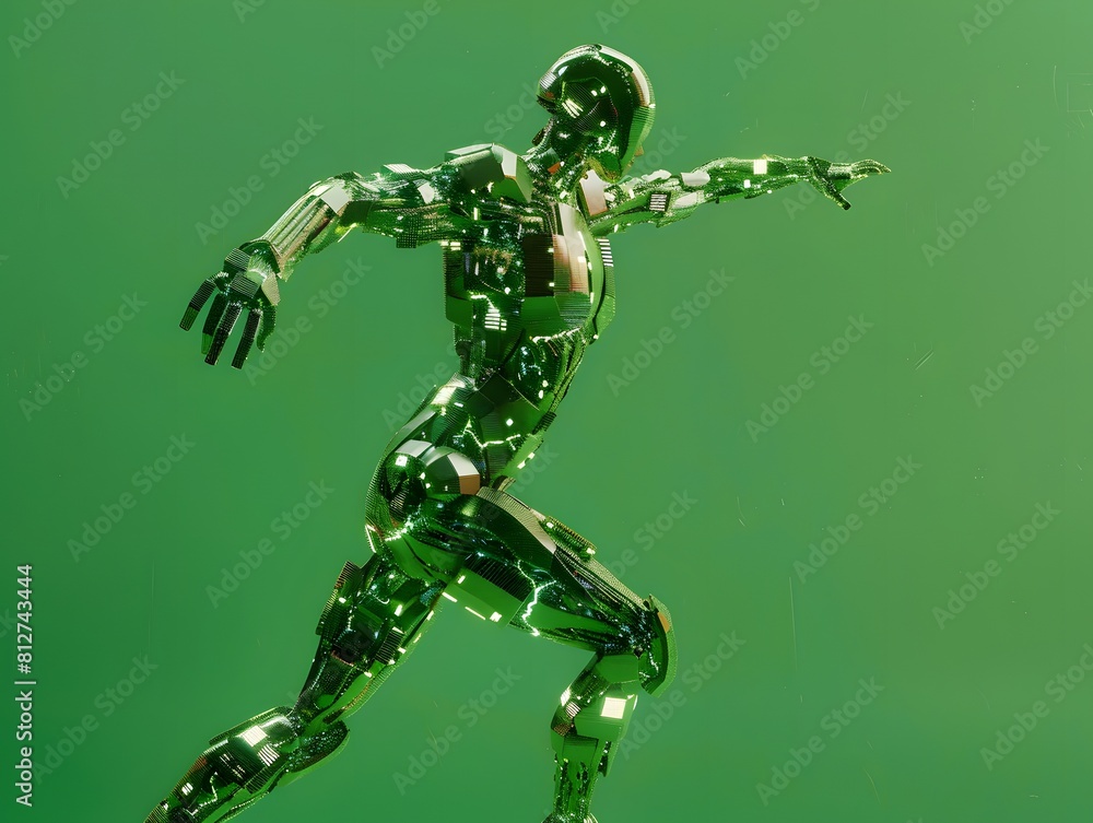 3D illustration of cyberpunk character on green screen. cyborg, humanoid, robot. 3D illustration of cyberpunk character on green screen. cyborg, humanoid, robot.