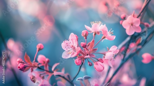 the beautiful flowers pink with background artificial intelligence