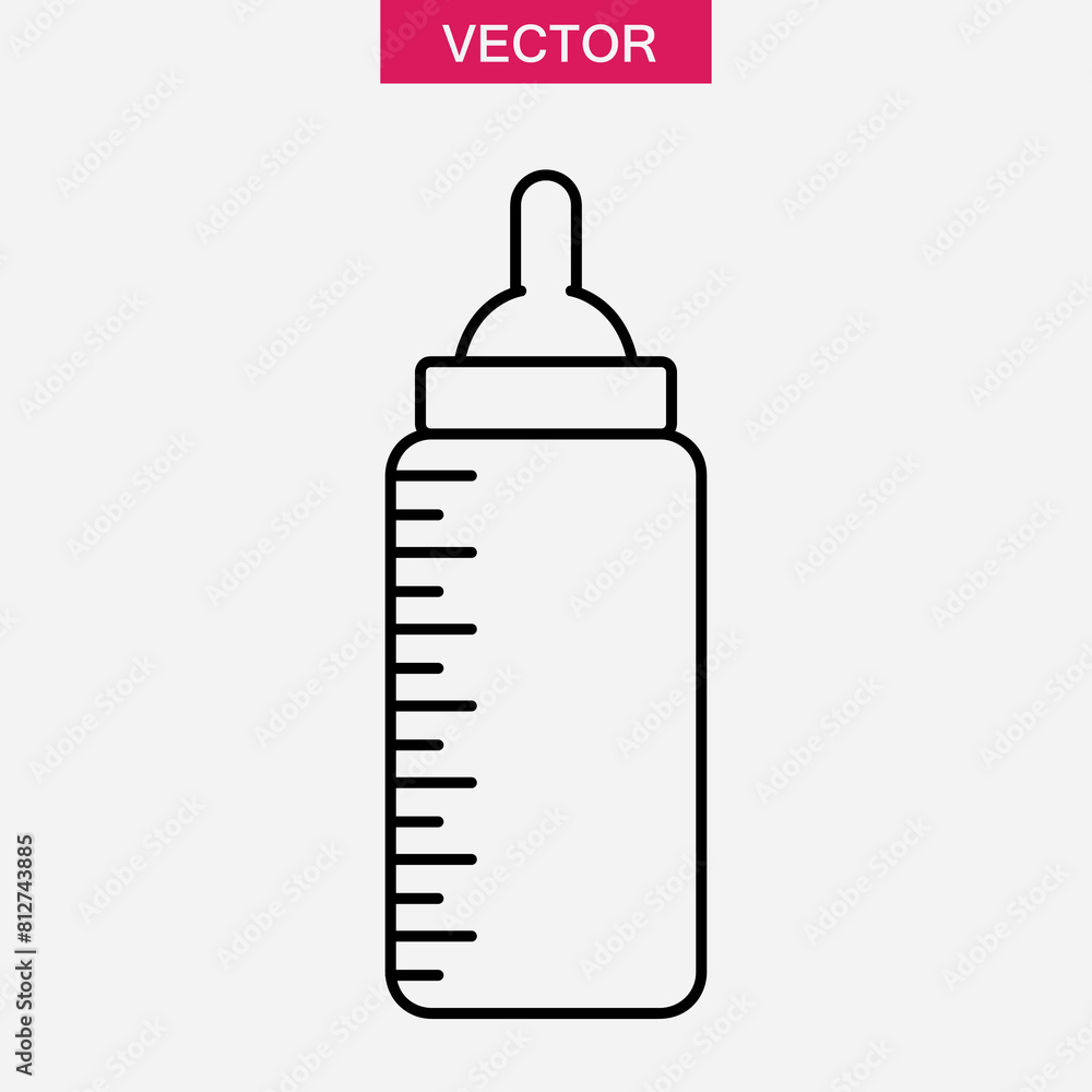 Baby bottle line icon, vector flat trendy style illustration for web and app..eps Baby bottle line icon, vector flat trendy style illustration for web and app..eps