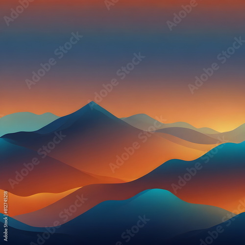 blue and orange lights over mountains