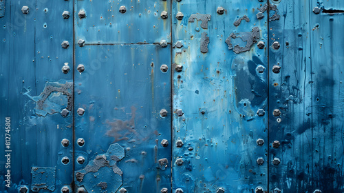 Industrial paint blue background, generative ai © Neelam