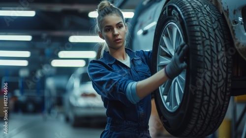A Mechanic Working on Car photo