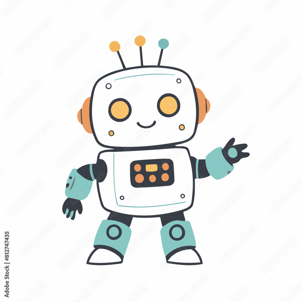 Vector illustration of a cute Robot for children story book Vector illustration of a cute Robot for children story book