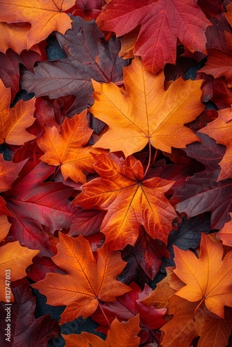 Beautiful orange and yellow autumn leaves banner background. 