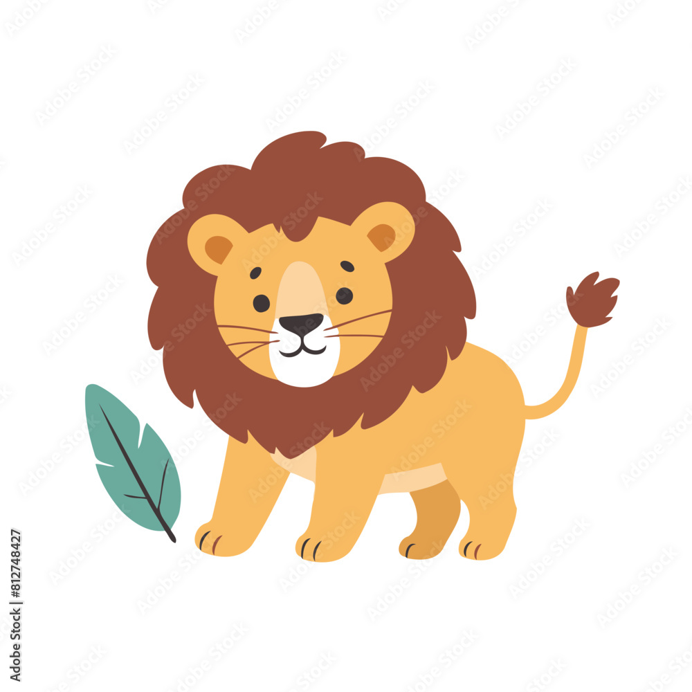 Vector illustration of a sweet Lion for youngsters' imaginative journeys Vector illustration of a sweet Lion for youngsters' imaginative journeys