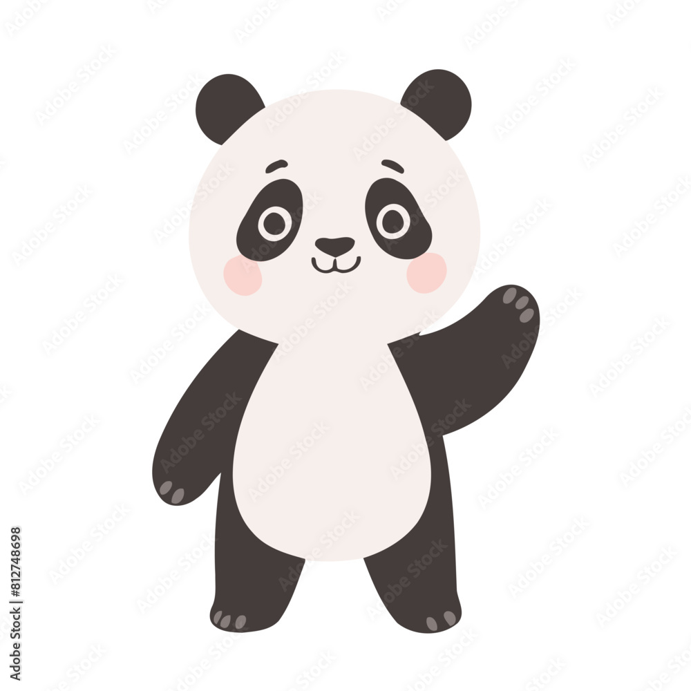Naklejka premium Cute vector illustration of a Panda for children's bedtime stories