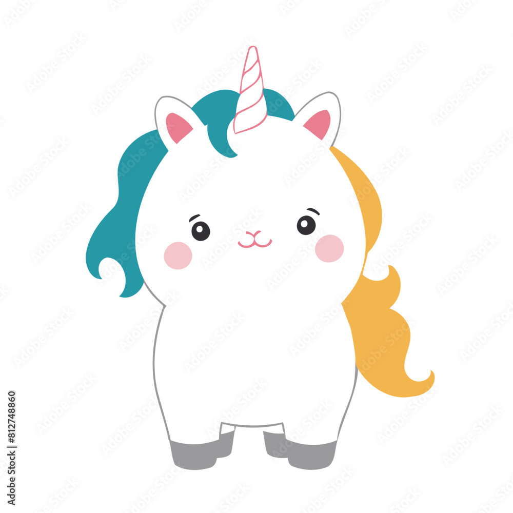Cute Unicorn vector illustration for kids' adventure tales Cute Unicorn vector illustration for kids' adventure tales