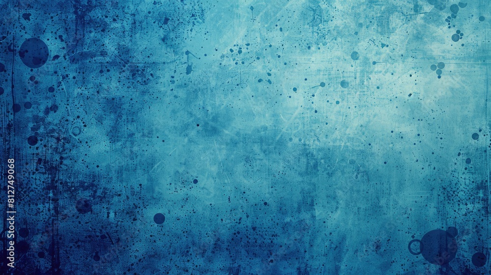 Blue abstract background with distressed texture and dotted pattern