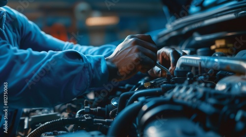 A Mechanic Fine-Tuning a Car Engine