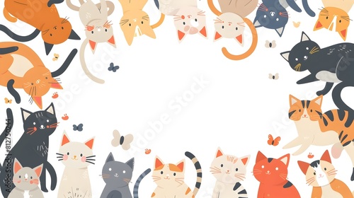 Diverse Assortment of Cute Domestic Cats and Kittens in