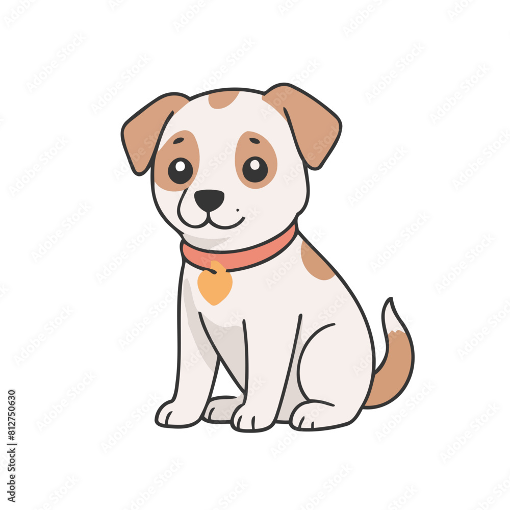 Fototapeta premium Cute vector illustration of a Dog for kids