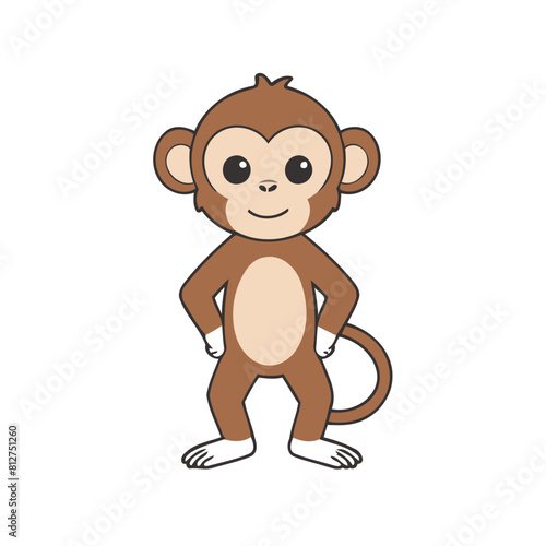 Cute Monkey vector illustration for preschoolers' learning moments