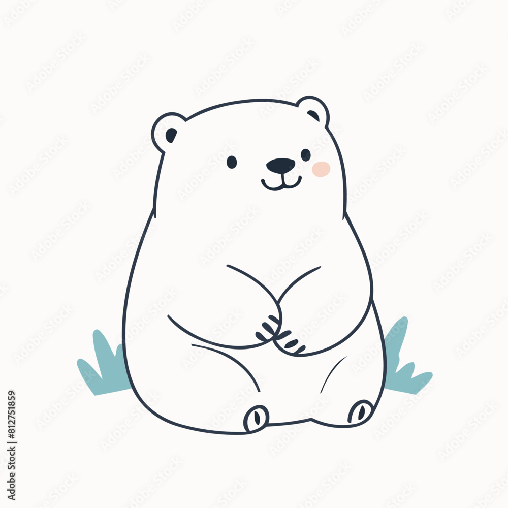 Vector illustration of a charming Polarbear for toddlers' learning adventures Vector illustration of a charming Polarbear for toddlers' learning adventures