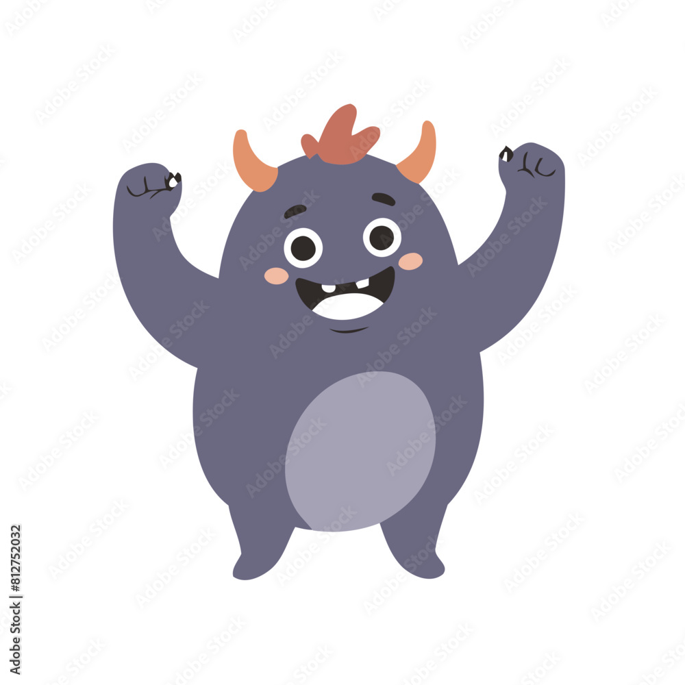 Fototapeta premium Vector illustration of a friendly Monster for little ones' joyful exploration