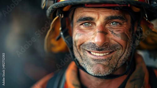 Firefighter s Courageous Smile Embodies Bravery and Unwavering Resolve in the Face of Peril